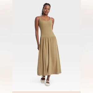 NWT Universal Thread Drop Waist Knit Midi Ribbed Dress
